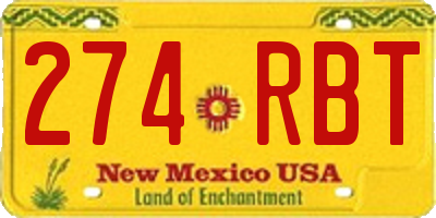 NM license plate 274RBT
