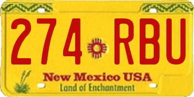 NM license plate 274RBU