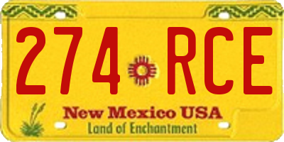NM license plate 274RCE