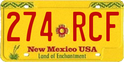 NM license plate 274RCF