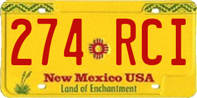 NM license plate 274RCI