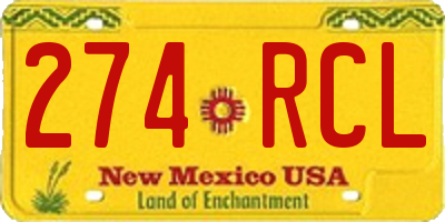 NM license plate 274RCL