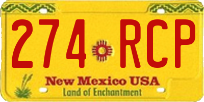 NM license plate 274RCP