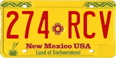 NM license plate 274RCV