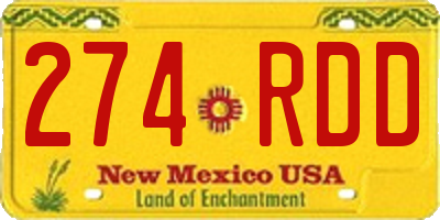 NM license plate 274RDD