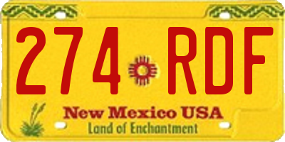 NM license plate 274RDF