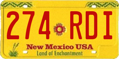 NM license plate 274RDI
