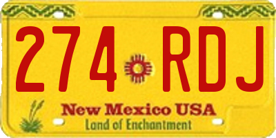 NM license plate 274RDJ