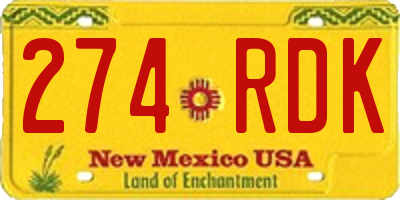 NM license plate 274RDK