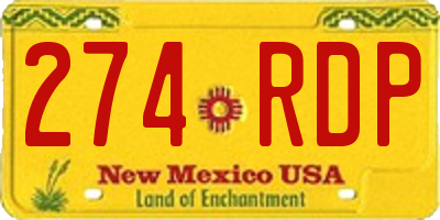 NM license plate 274RDP