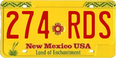 NM license plate 274RDS