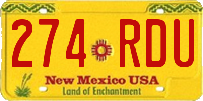 NM license plate 274RDU