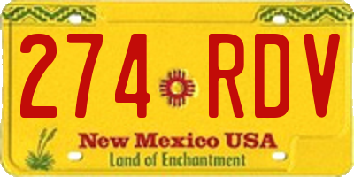 NM license plate 274RDV