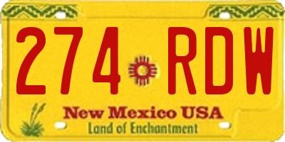 NM license plate 274RDW