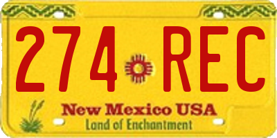 NM license plate 274REC