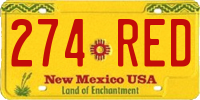 NM license plate 274RED