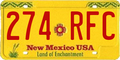 NM license plate 274RFC