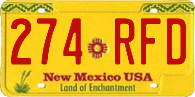 NM license plate 274RFD