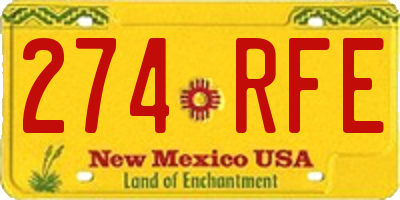 NM license plate 274RFE