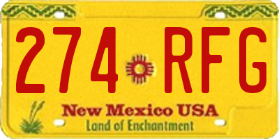 NM license plate 274RFG
