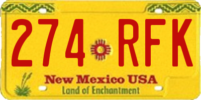 NM license plate 274RFK
