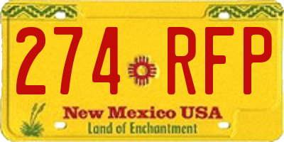 NM license plate 274RFP