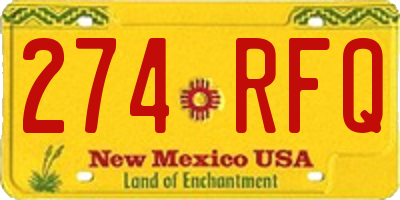 NM license plate 274RFQ