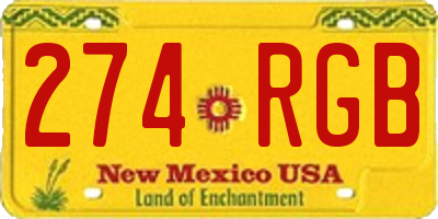 NM license plate 274RGB