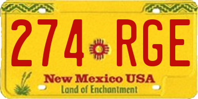 NM license plate 274RGE