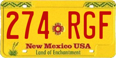 NM license plate 274RGF