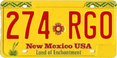 NM license plate 274RGO