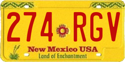 NM license plate 274RGV