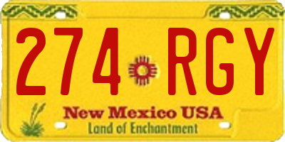 NM license plate 274RGY