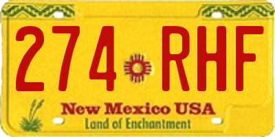 NM license plate 274RHF