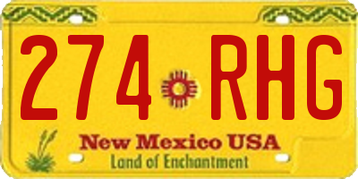 NM license plate 274RHG