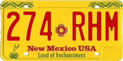 NM license plate 274RHM