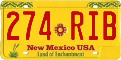 NM license plate 274RIB