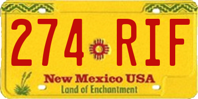 NM license plate 274RIF