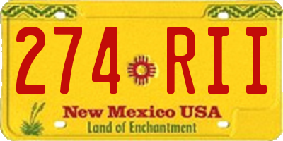 NM license plate 274RII