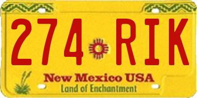 NM license plate 274RIK