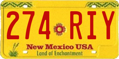 NM license plate 274RIY