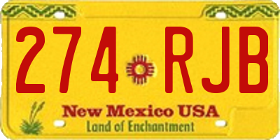 NM license plate 274RJB