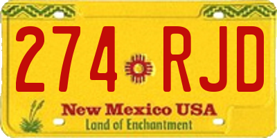 NM license plate 274RJD