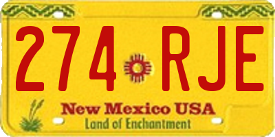 NM license plate 274RJE
