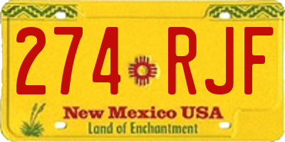 NM license plate 274RJF