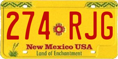 NM license plate 274RJG