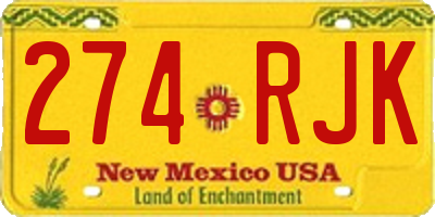 NM license plate 274RJK