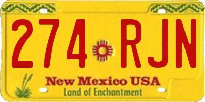NM license plate 274RJN