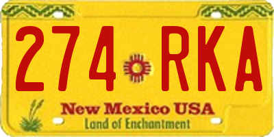 NM license plate 274RKA