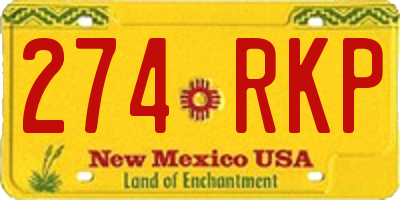 NM license plate 274RKP